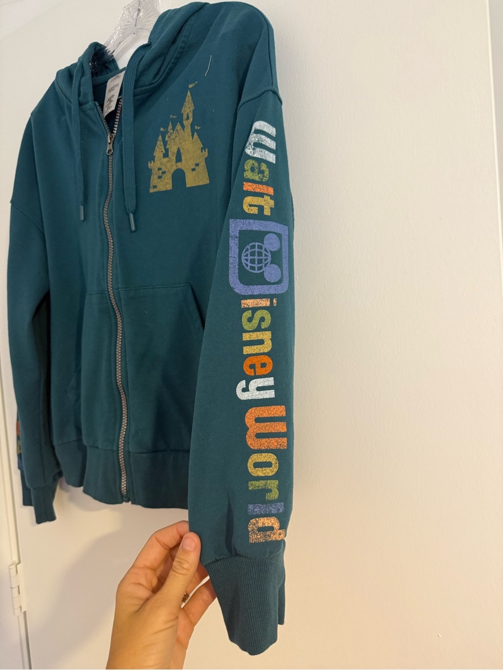 Disney Parks Most Magical Place on Earth Zip Up Hoodie Green Size M - Picture 4 of 6